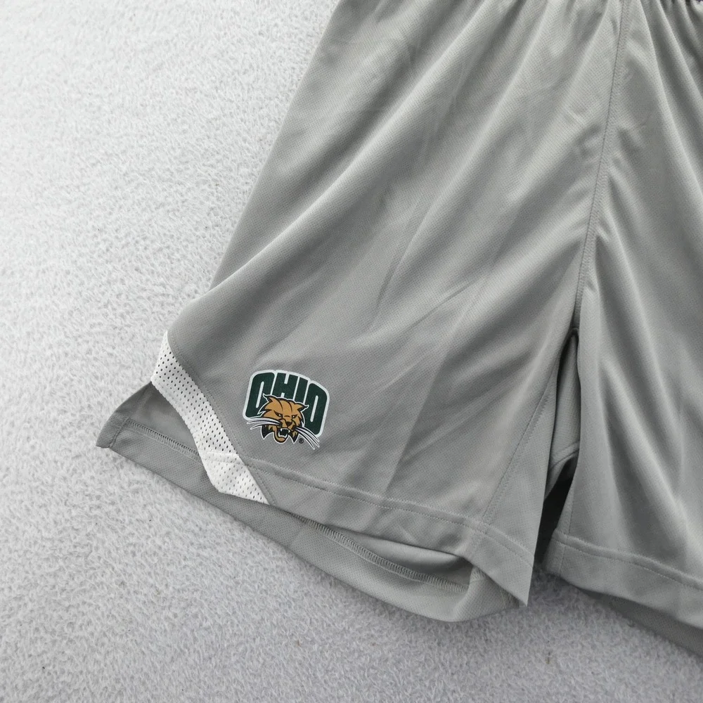 Adidas‎ Shorts Mens Large Ohio Bobcats Gray Primegreen Basketball Athletic Mesh